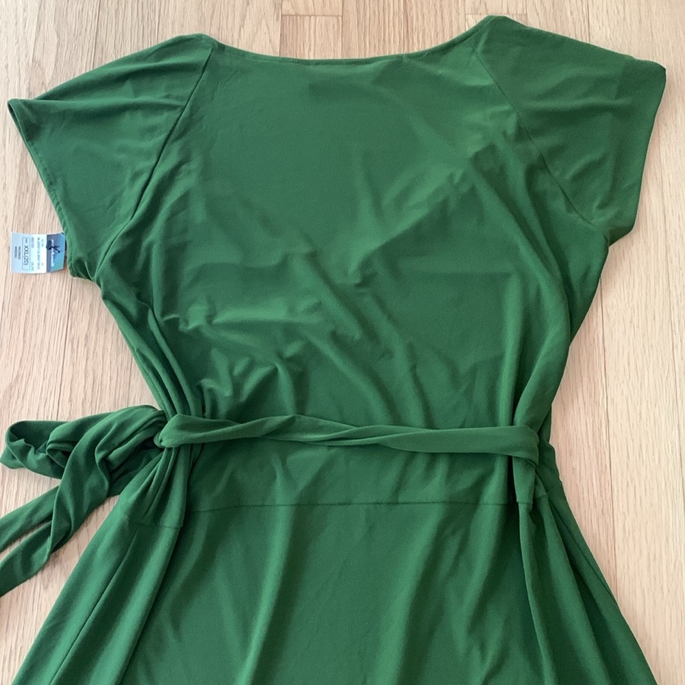 Norma Kamali Jersey Short Sleeve Wrap Dress Olive Green Size XXL NWT - Picture 9 of 13